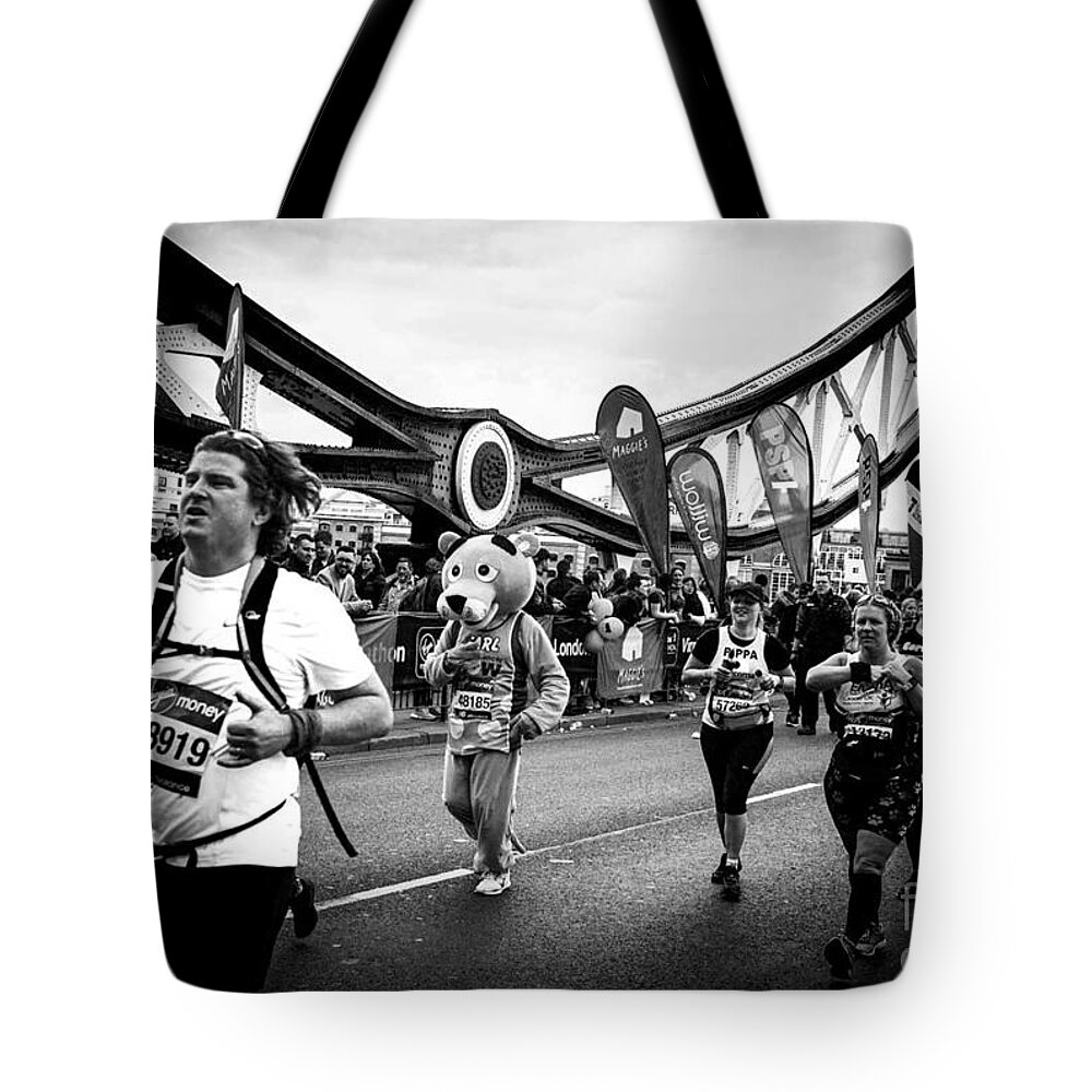 London Tote Bag featuring the photograph London Marathon. #6 by Cyril Jayant
