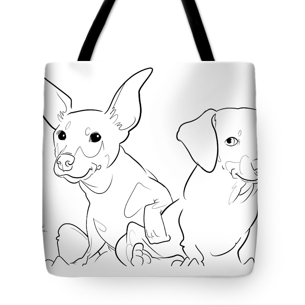 6043 Tote Bag featuring the drawing 6043 Callaway by John LaFree