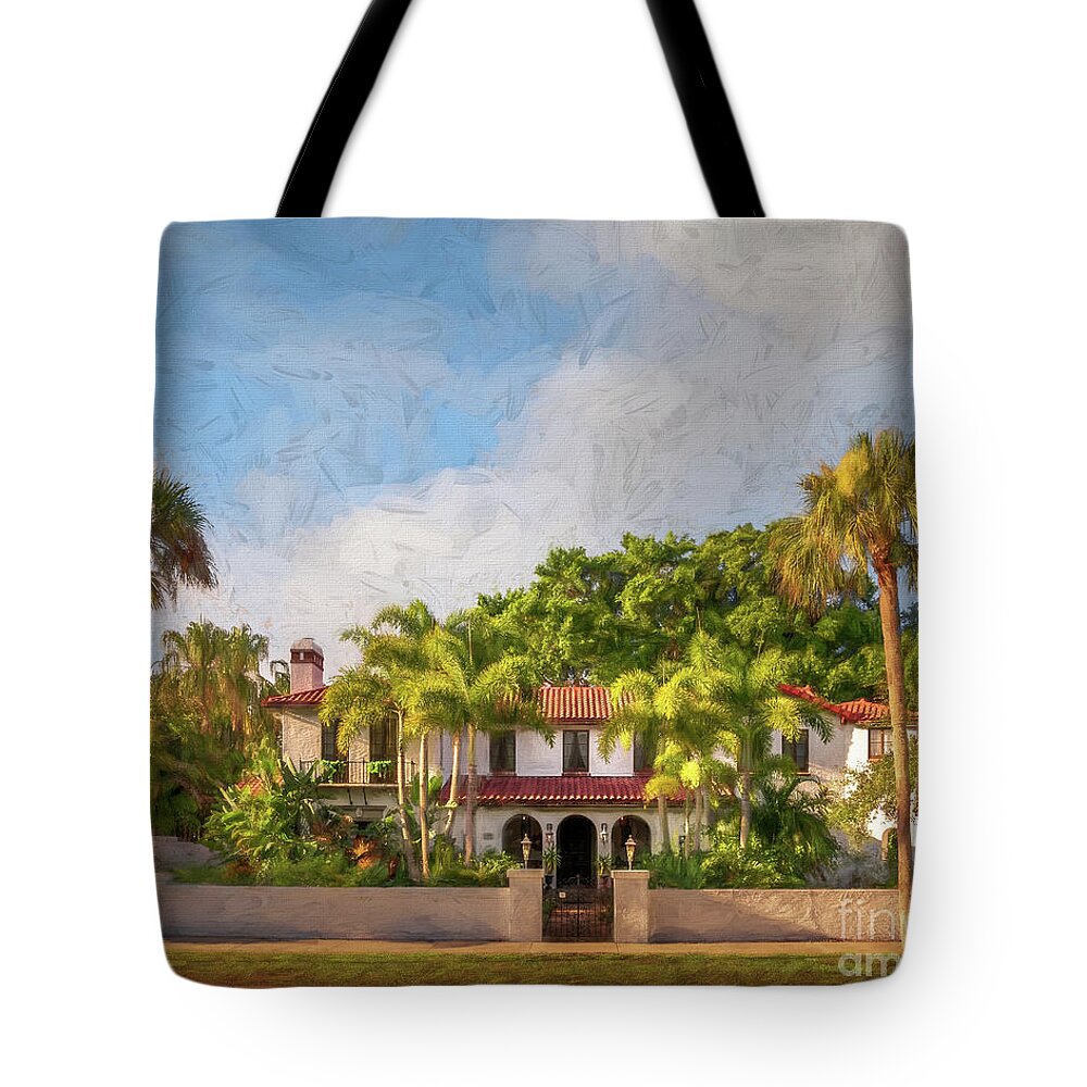 613 W Venice Ave Tote Bag featuring the photograph 613 W Venice Ave, Venice, Florida, Painterly 3 by Liesl Walsh