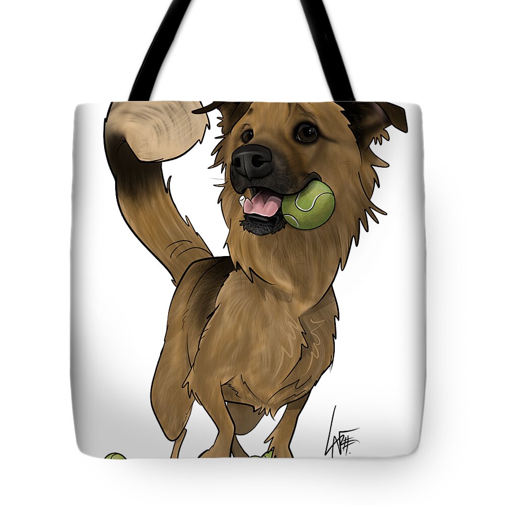 6146 Tote Bag featuring the drawing 6146 Hernandez by John LaFree