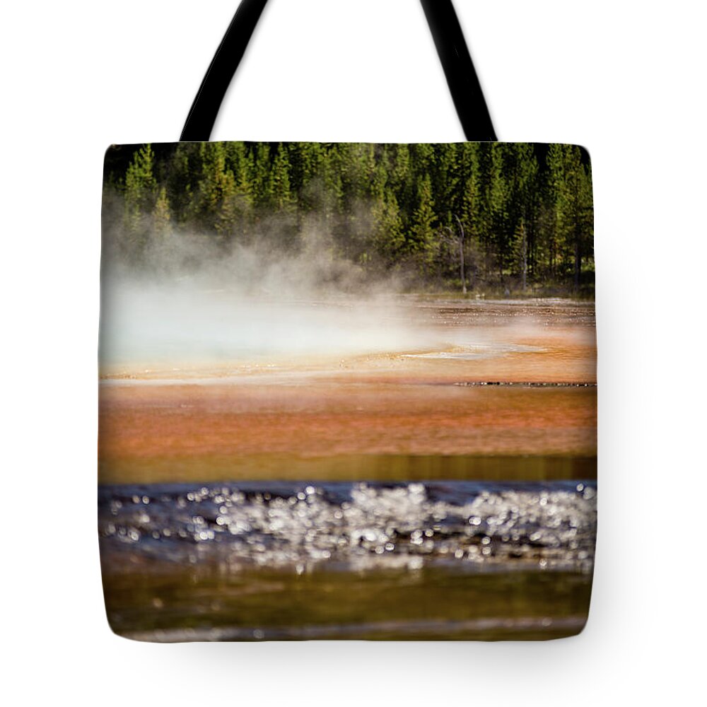 Travel Tote Bag featuring the photograph Grand Prismatic Spring in Yellowstone National Park #69 by Alex Grichenko
