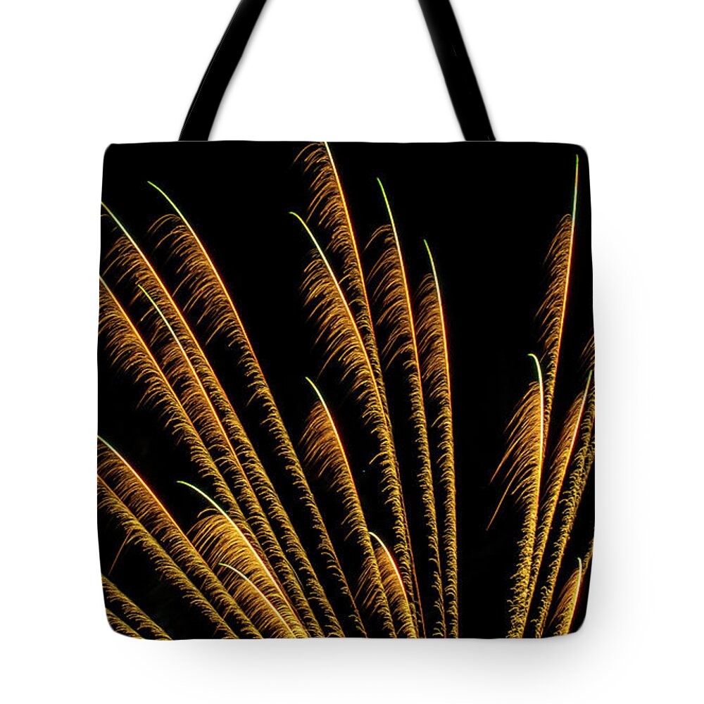 Fireworks Romeoville Tote Bag featuring the photograph Fireworks in Romeoville, Illinois #7 by David Morehead