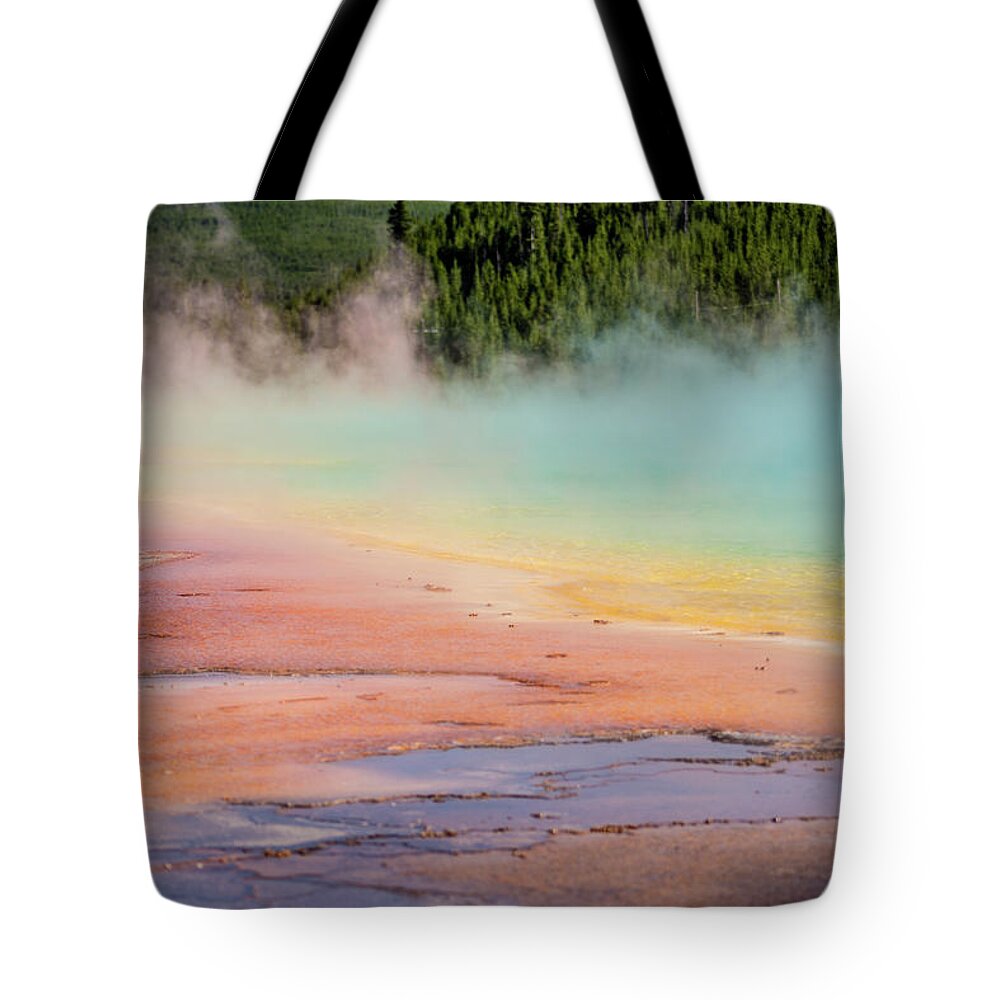 Travel Tote Bag featuring the photograph Grand Prismatic Spring in Yellowstone National Park #71 by Alex Grichenko