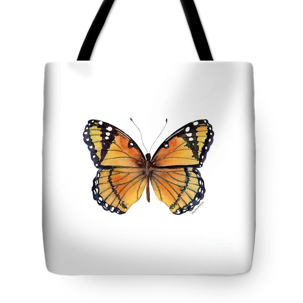 Viceroy Tote Bag featuring the painting 76 Viceroy Butterfly by Amy Kirkpatrick