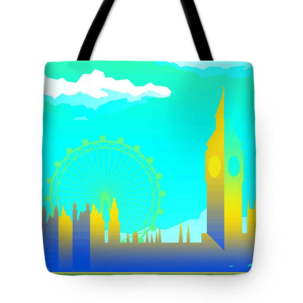Oil On Canvas Tote Bag featuring the digital art London #8 by Celestial Images