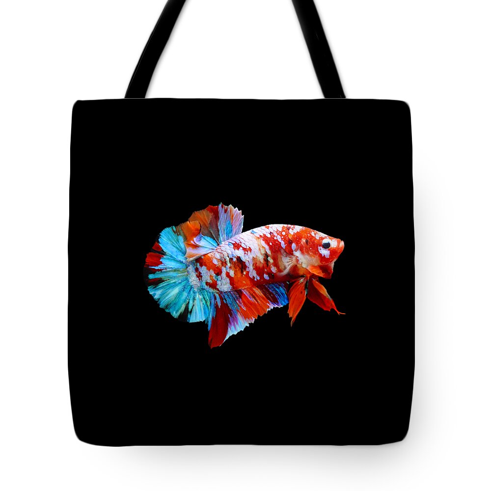 Betta Tote Bag featuring the photograph Multicolor Betta Fish by Sambel Pedes