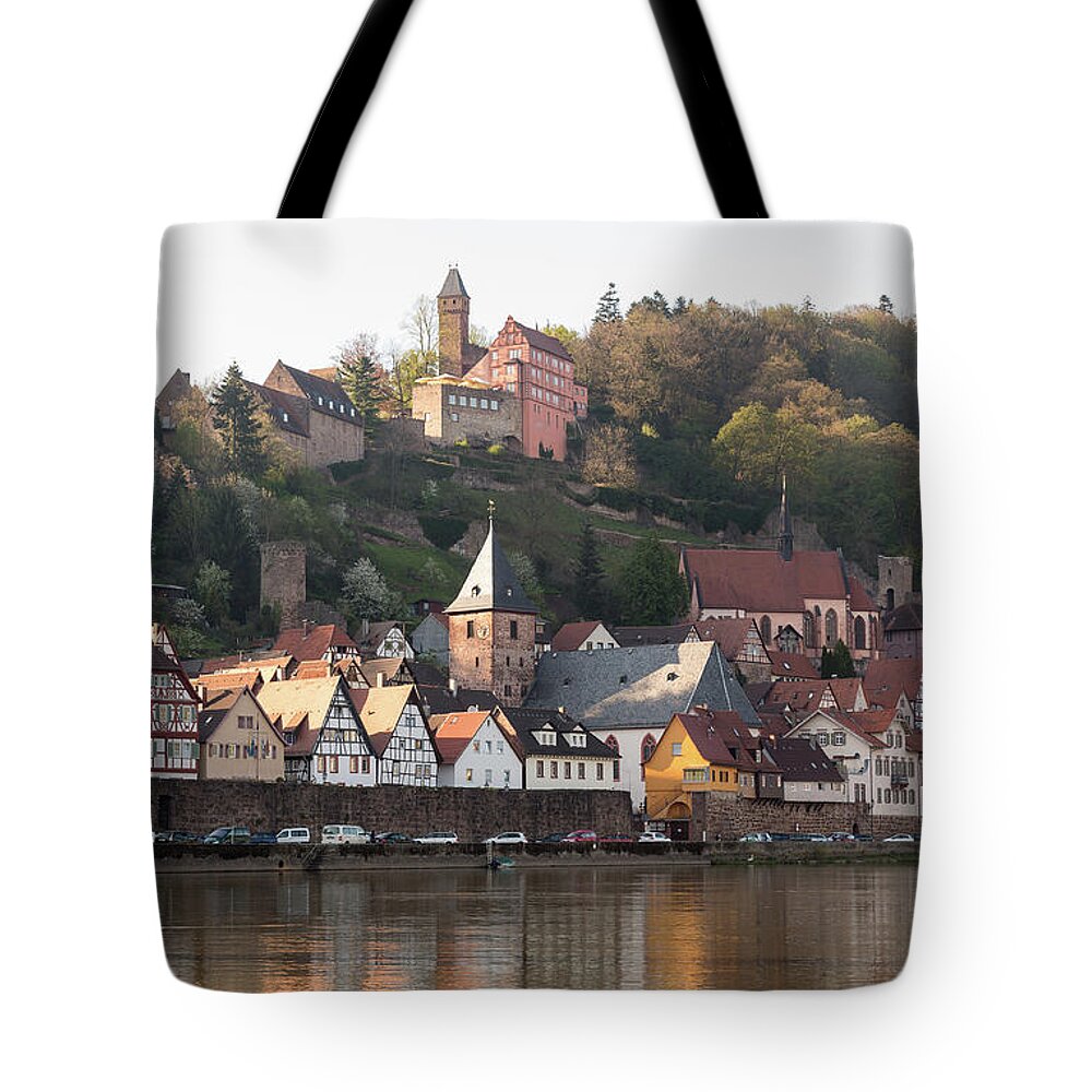 Ancient Tote Bag featuring the photograph Town of Hirschhorn Hesse Germany #7 by Steven Heap
