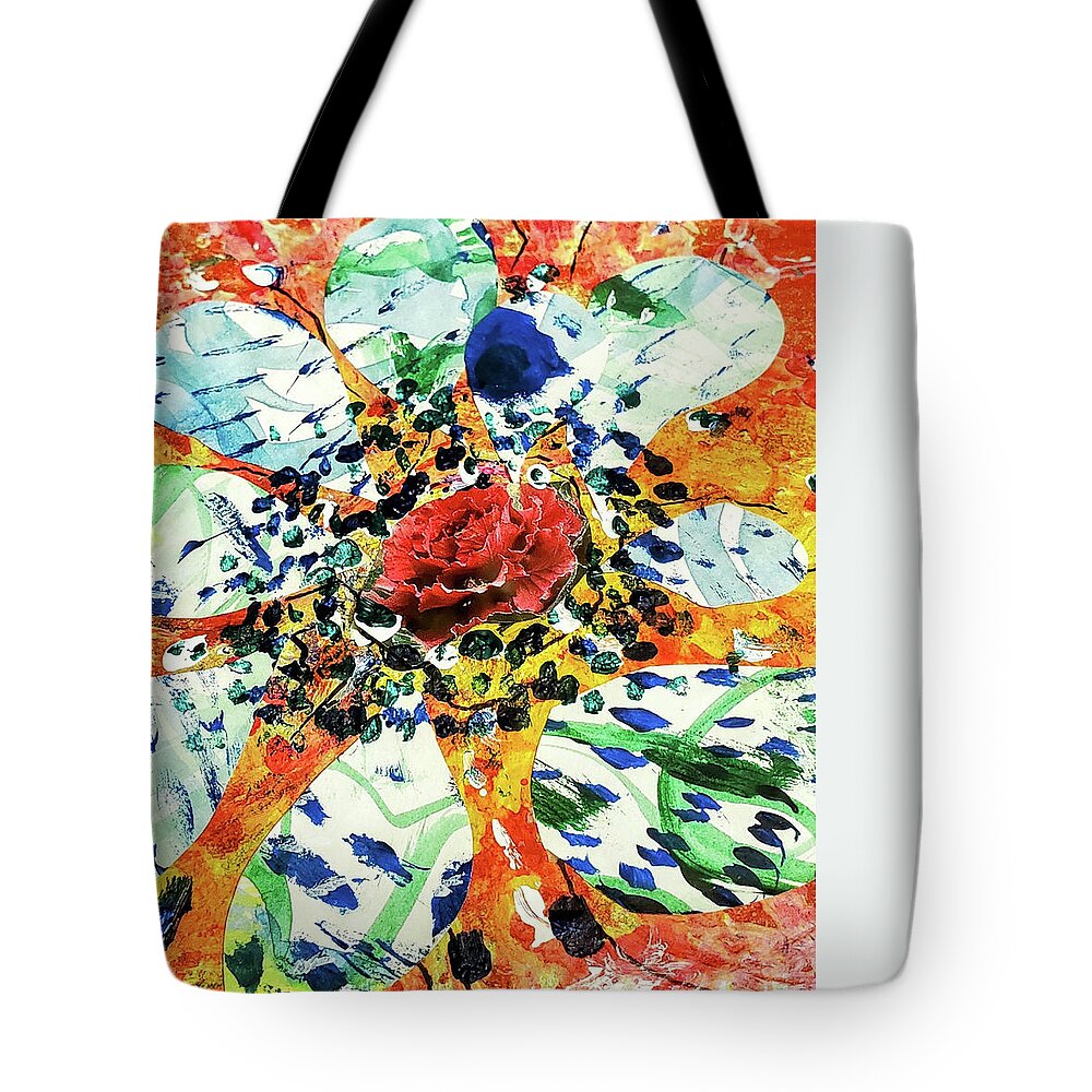 Abstract Tote Bag featuring the painting Untitled #2 by Karen Lillard