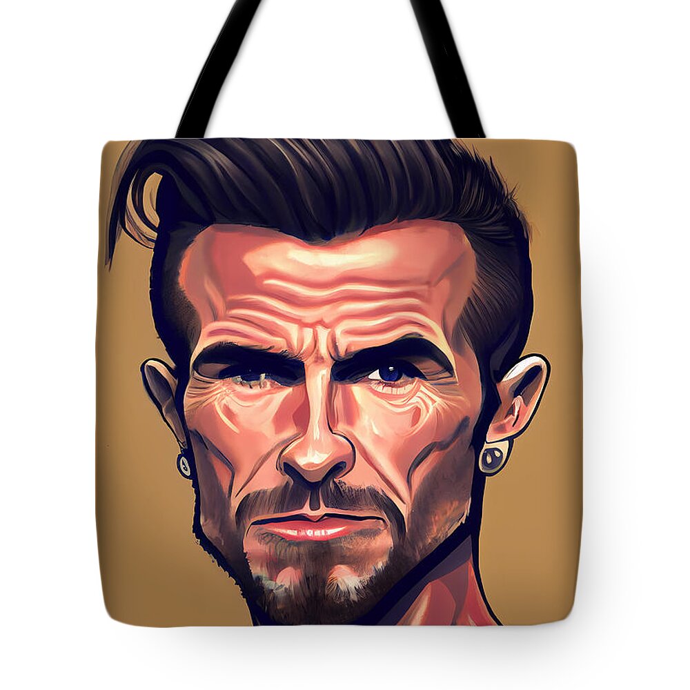 David Beckham Tote Bag featuring the mixed media David Beckham Caricature #9 by Stephen Smith Galleries