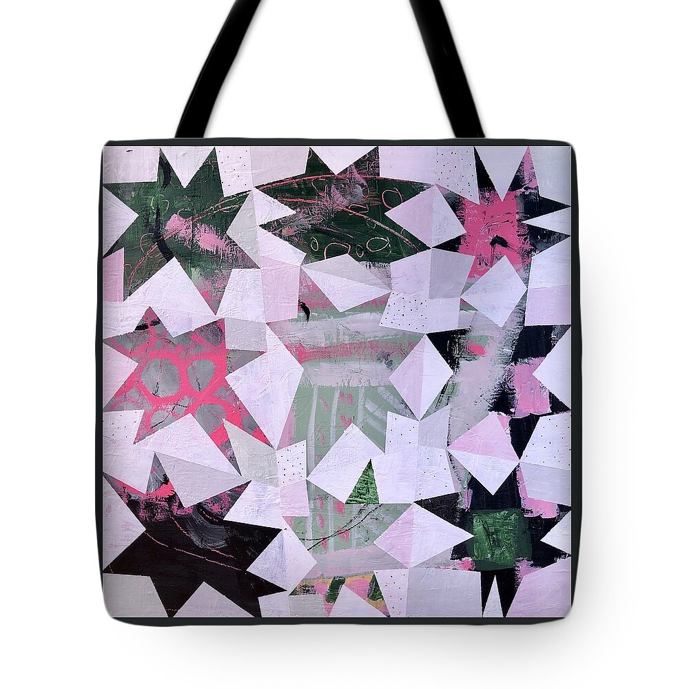 Abstract Tote Bag featuring the painting Stardoms by Cyndie Katz