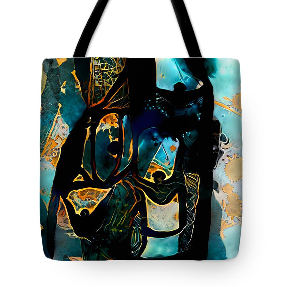 Contemporary Art Tote Bag featuring the digital art 90 by Jeremiah Ray