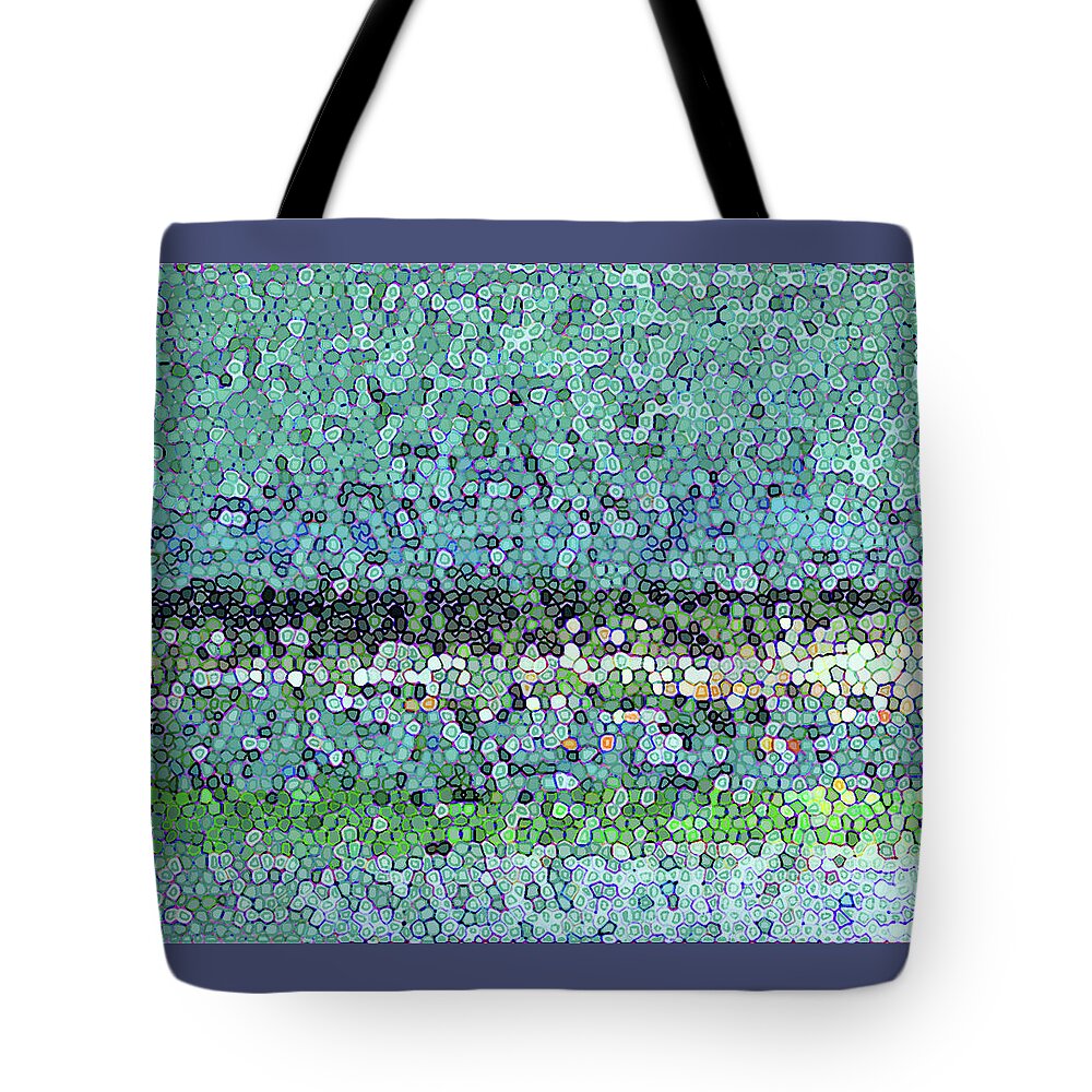 Green Tote Bag featuring the painting 91520 Bluegreen by Corinne Carroll