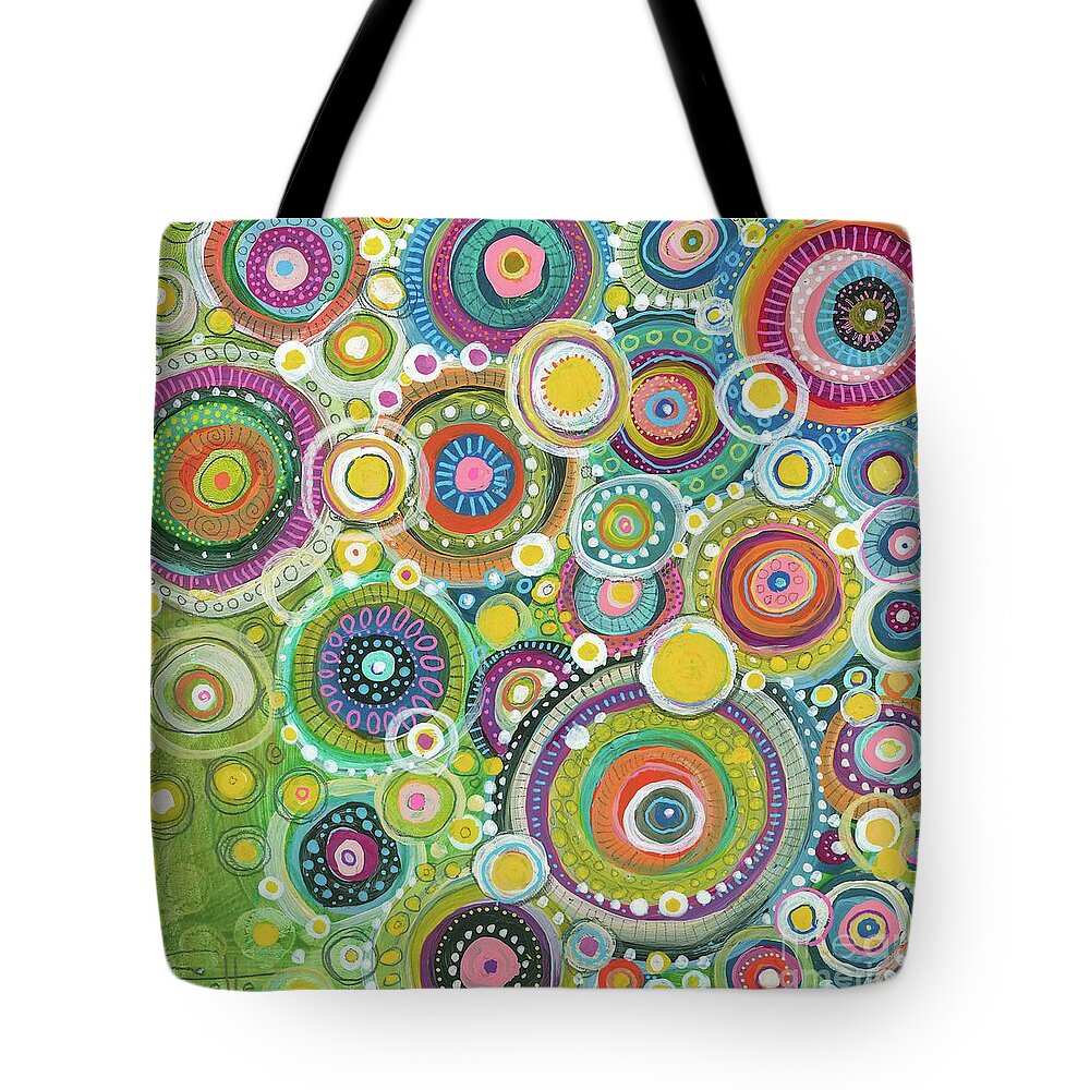Circles Painting Tote Bag featuring the painting A Beautiful Mess by Tanielle Childers