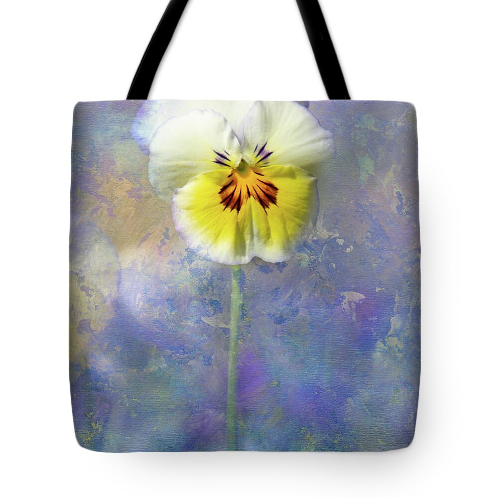 Pansies Tote Bag featuring the photograph A Call to Spring by Marilyn Cornwell