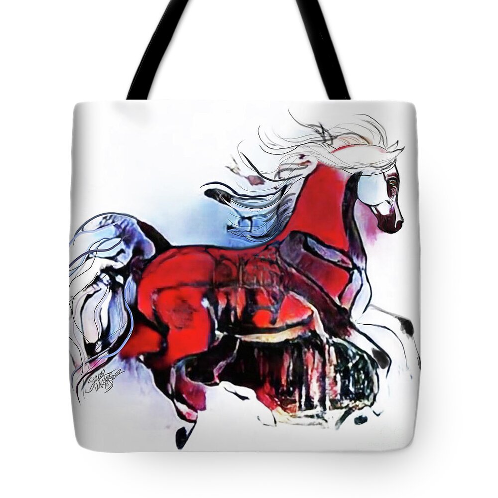 #nftartist #nftcollection #nftdrop #contemporaryart Tote Bag featuring the digital art A Cantering Horse 005 by Stacey Mayer