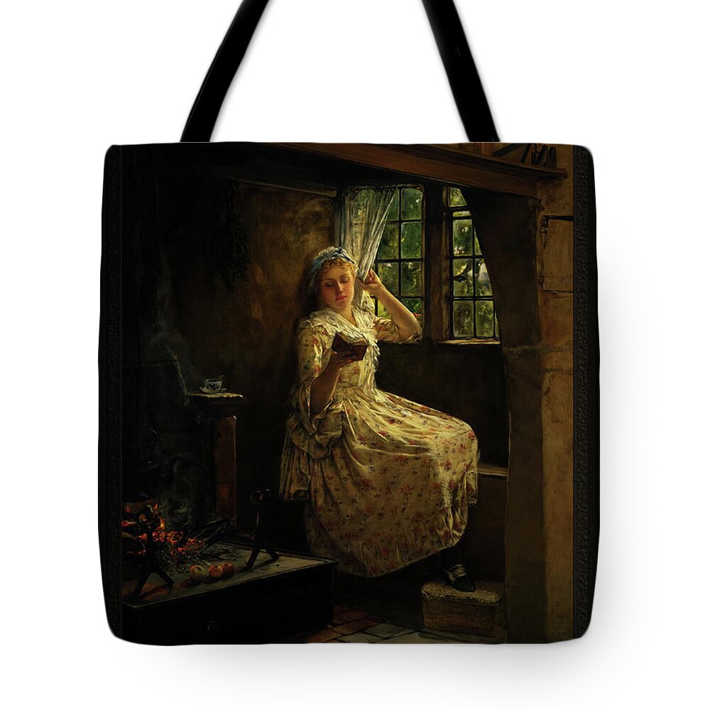A Cosey Corner Tote Bag featuring the painting A Cosey Corner by Frank Millet	 Classical Art Reproduction by Rolando Burbon