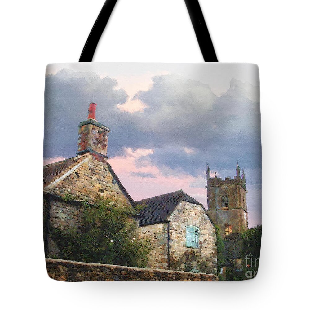 Downton Abbey Tote Bag featuring the photograph A Courtyard in Stow by Brian Watt