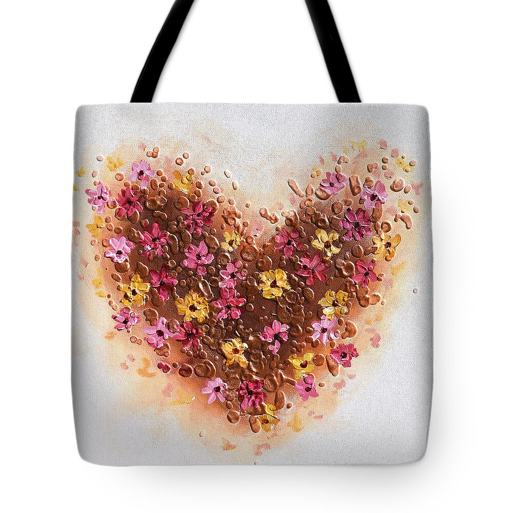 Heart Tote Bag featuring the painting A Daisy Heart by Amanda Dagg