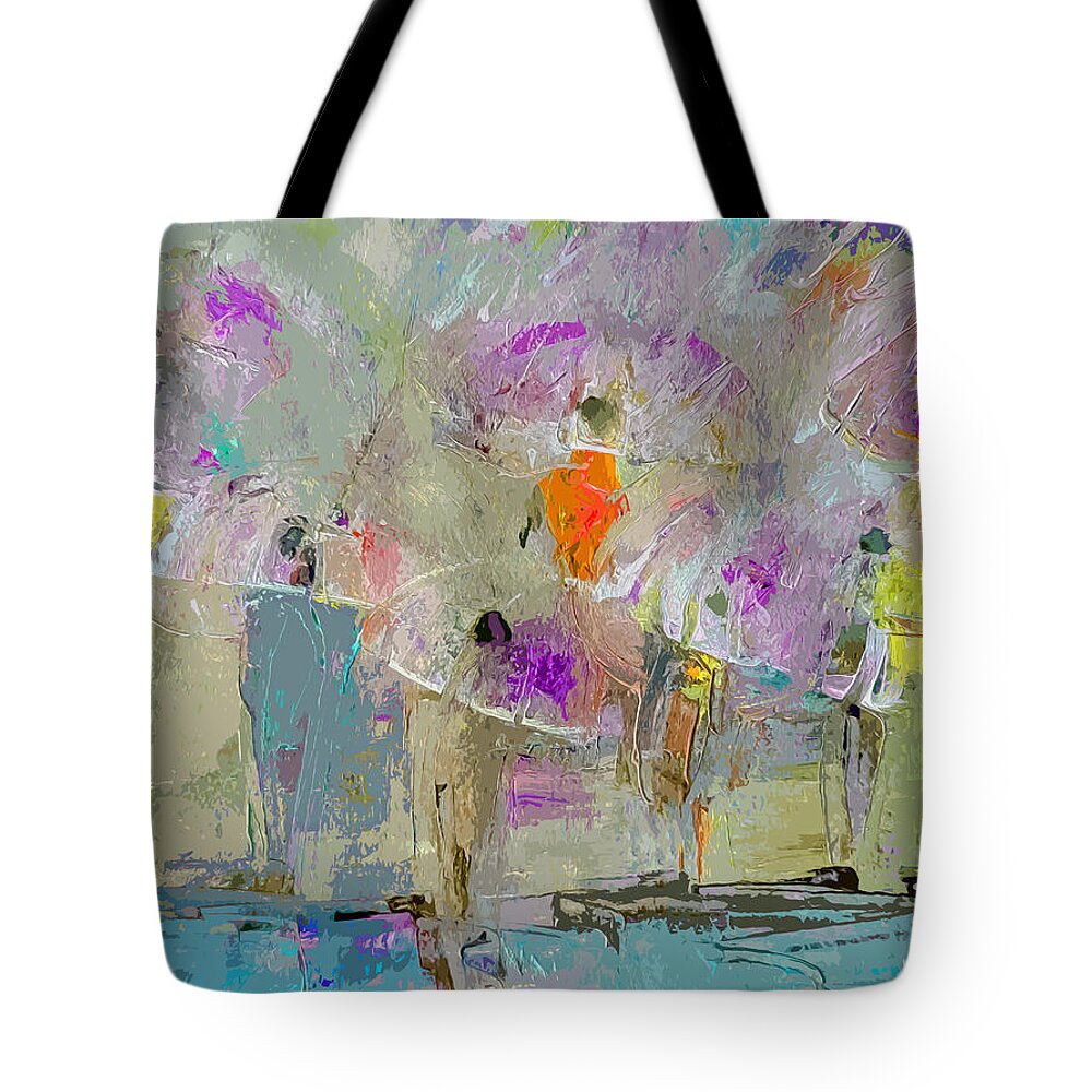 Urban Tote Bag featuring the painting A Day For Umbrella Gathering by Lisa Kaiser