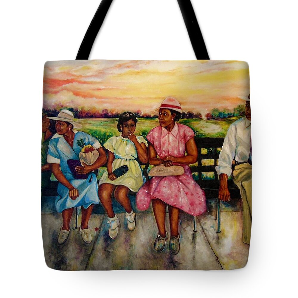 African American Art Tote Bag featuring the painting A Day In The Park by Emery Franklin