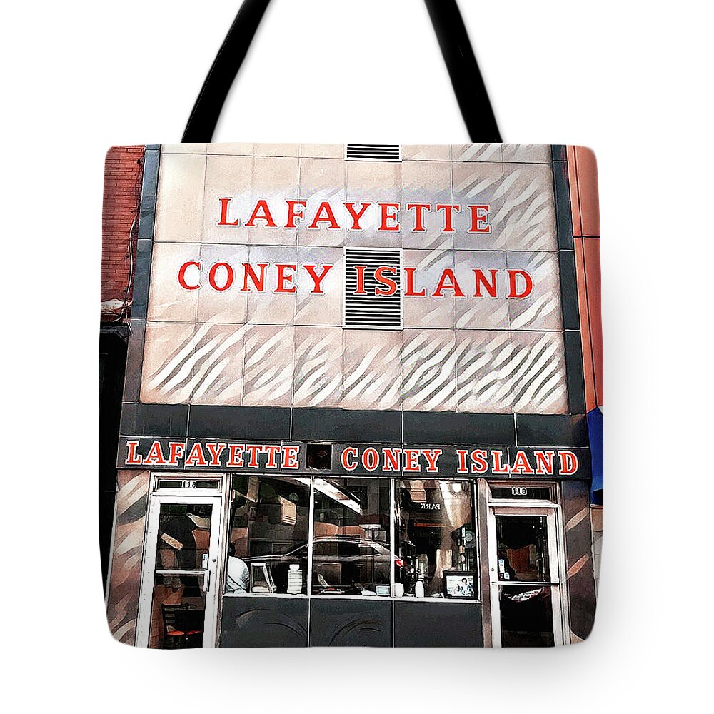 Automotive Tote Bag featuring the digital art A Detroit Original by Larry Nader