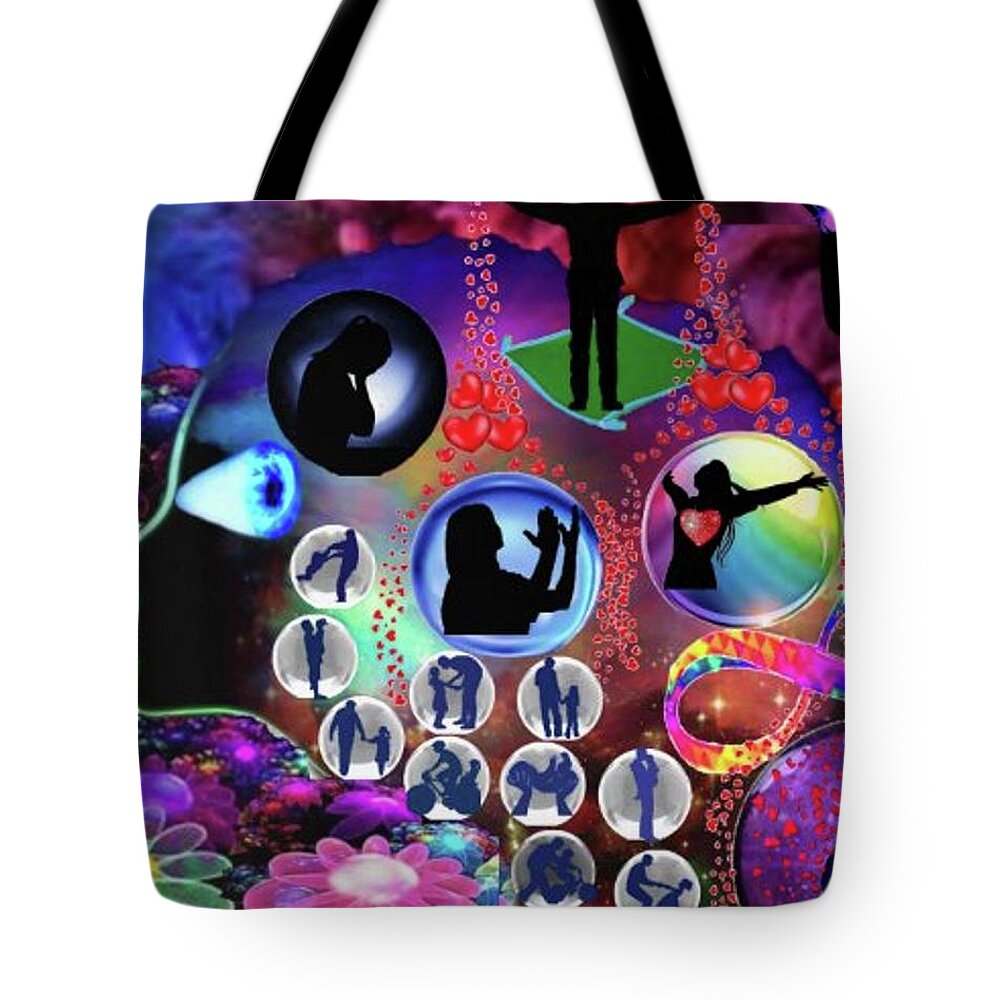 A Fathers Love Poem Tote Bag featuring the digital art A Fathers Love, A Daughters Minds Eye by Stephen Battel