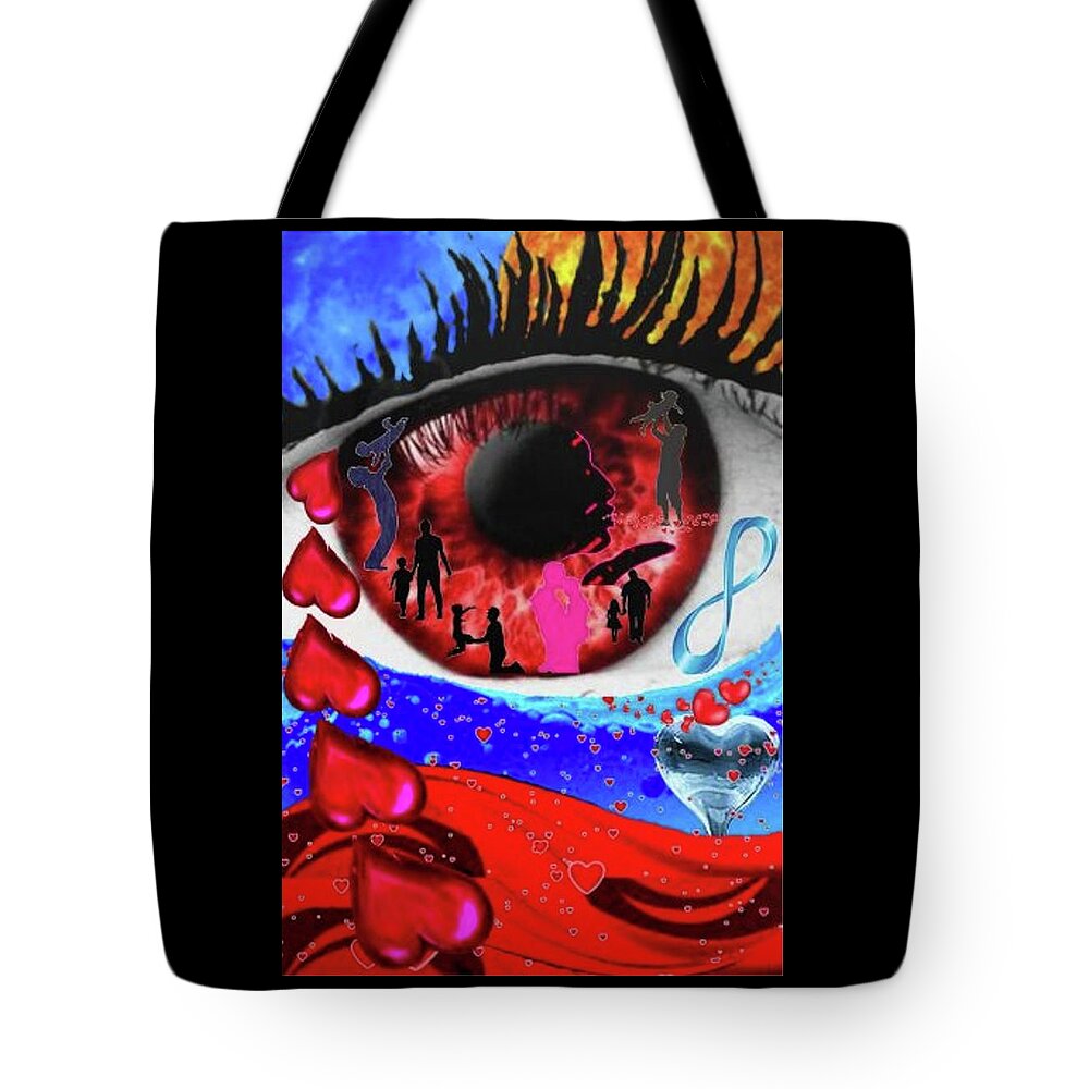 A Fathers Love Poem Tote Bag featuring the digital art A Fathers Love Beholders Eye by Stephen Battel