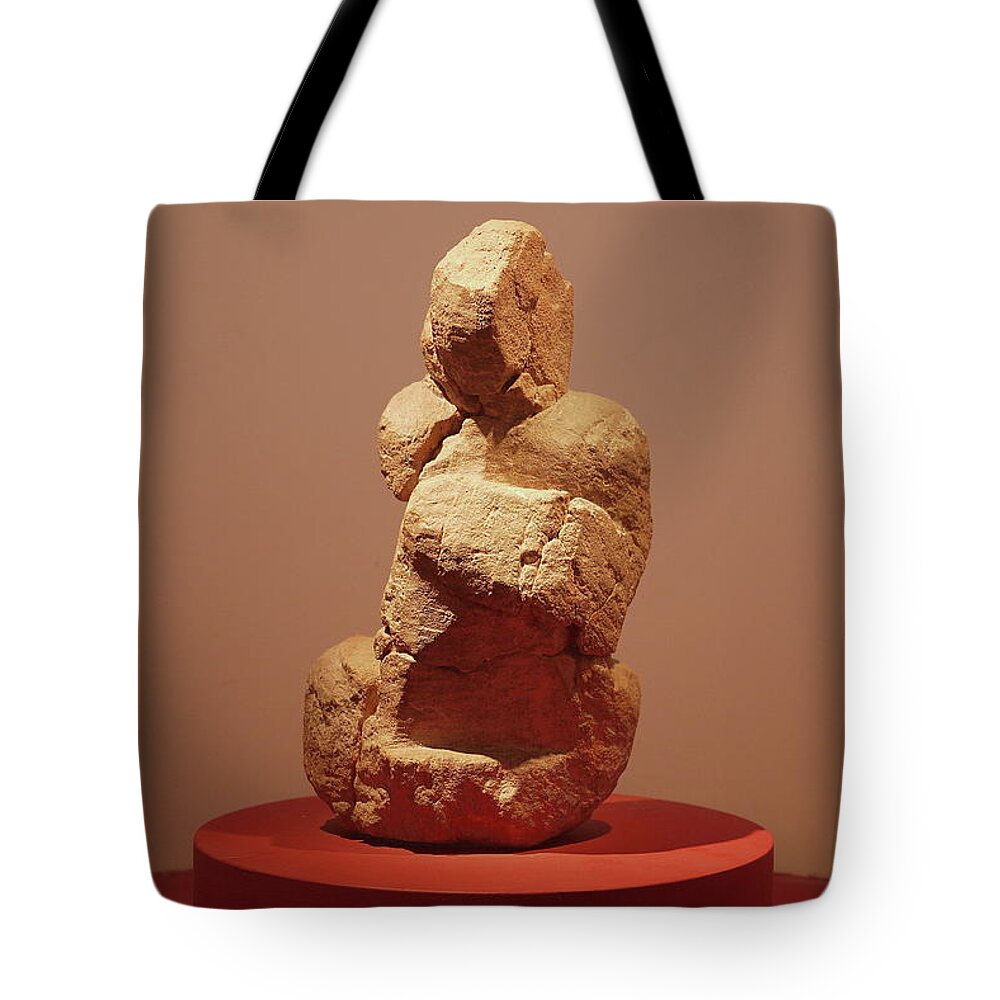 Anthropomorphic Statue Tote Bag featuring the photograph A feeling of incompleteness by Karine GADRE