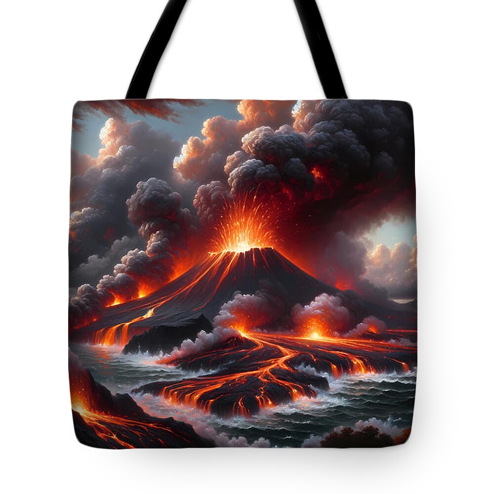 On Lava Rock Tote Bags