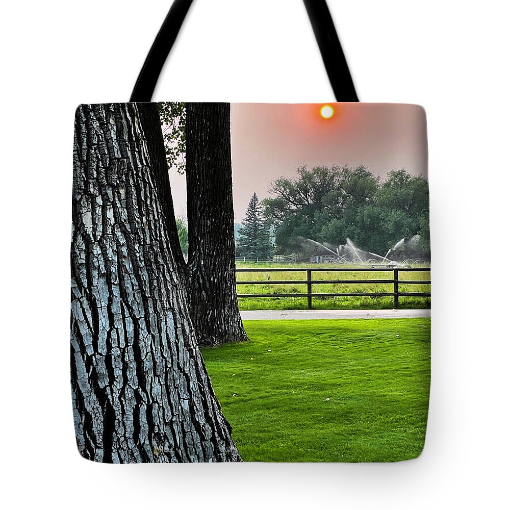 Sunset Tote Bag featuring the photograph A Fire in the Sky by Rick Locke - Out of the Corner of My Eye