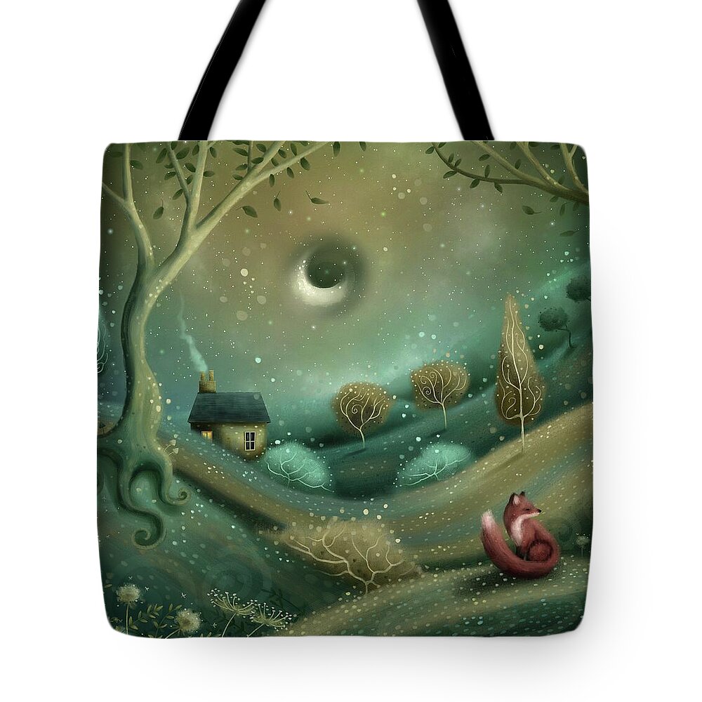 Landscape Tote Bag featuring the painting A Fox's Tail by Joe Gilronan
