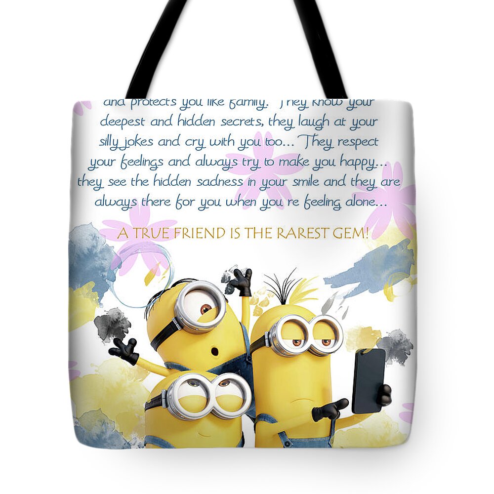 A Friend is.. Minions Cute Friendship Quotes - 17 Tote Bag by Prar ...