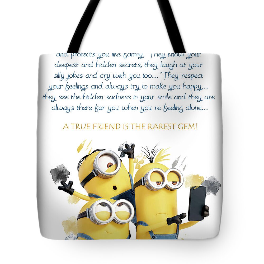 A Friend is.. Minions Cute Friendship Quotes - 19 Tote Bag by Prar ...