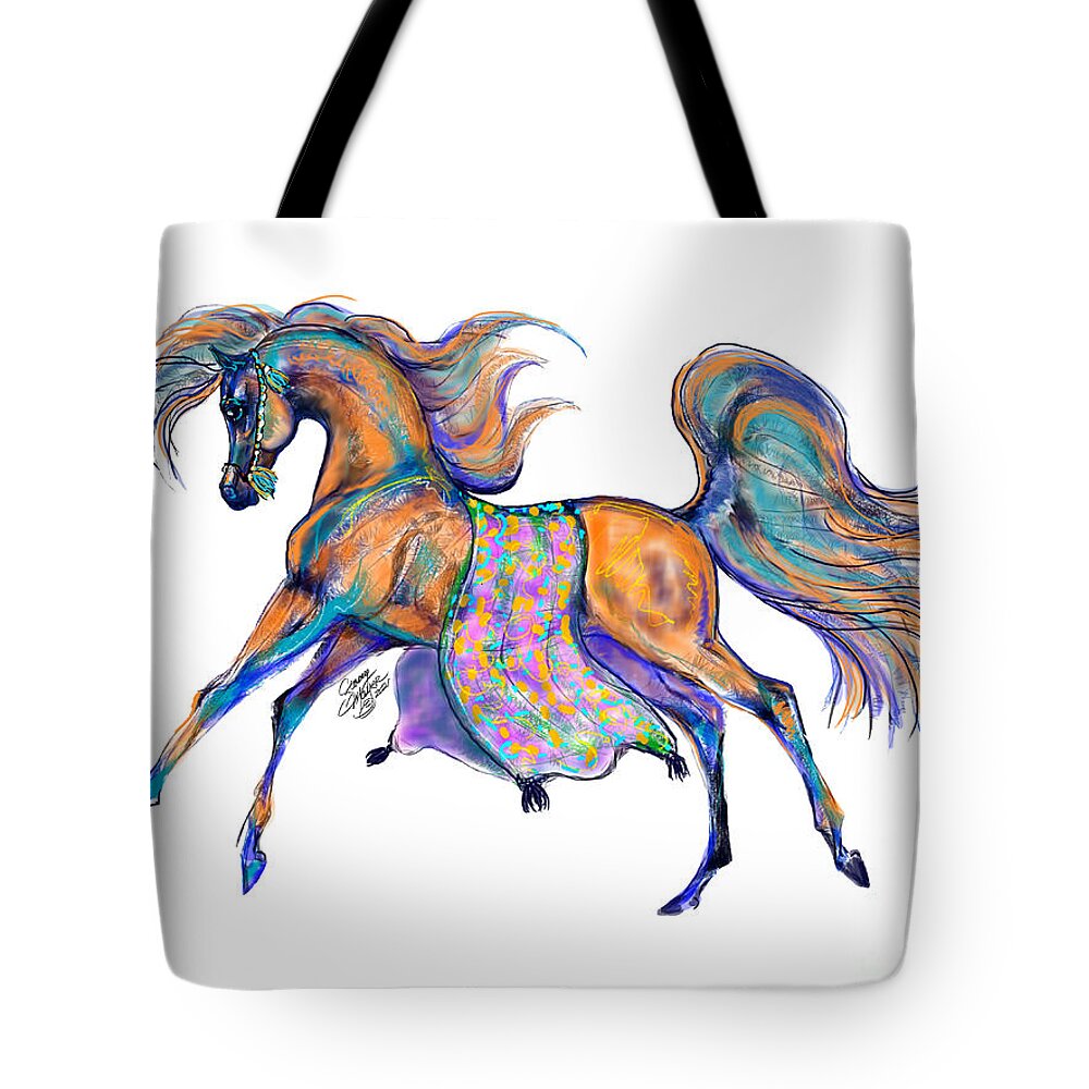 Arabian Tote Bag featuring the digital art A Gift for Zeina by Stacey Mayer