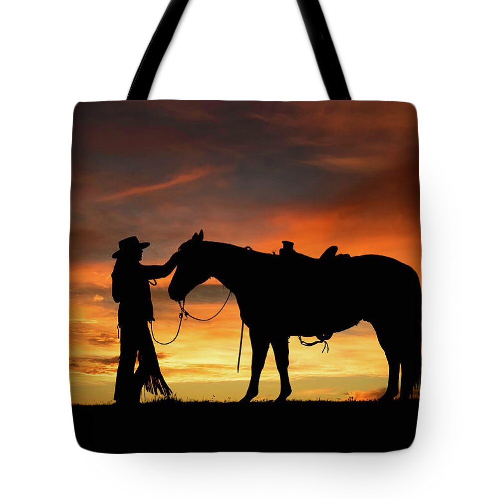 Horse Tote Bag featuring the digital art A Girl's Best Friend by Nicole Wilde