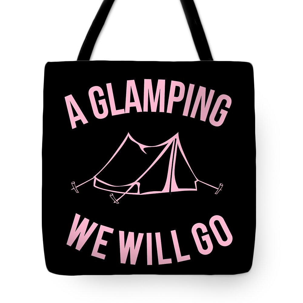Glamping Tote Bag featuring the digital art A Glamping We Will Go by Flippin Sweet Gear