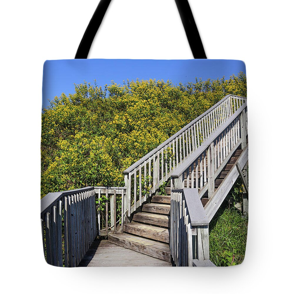Macon Tote Bag featuring the photograph A Goldenrod Climb by Ed Williams