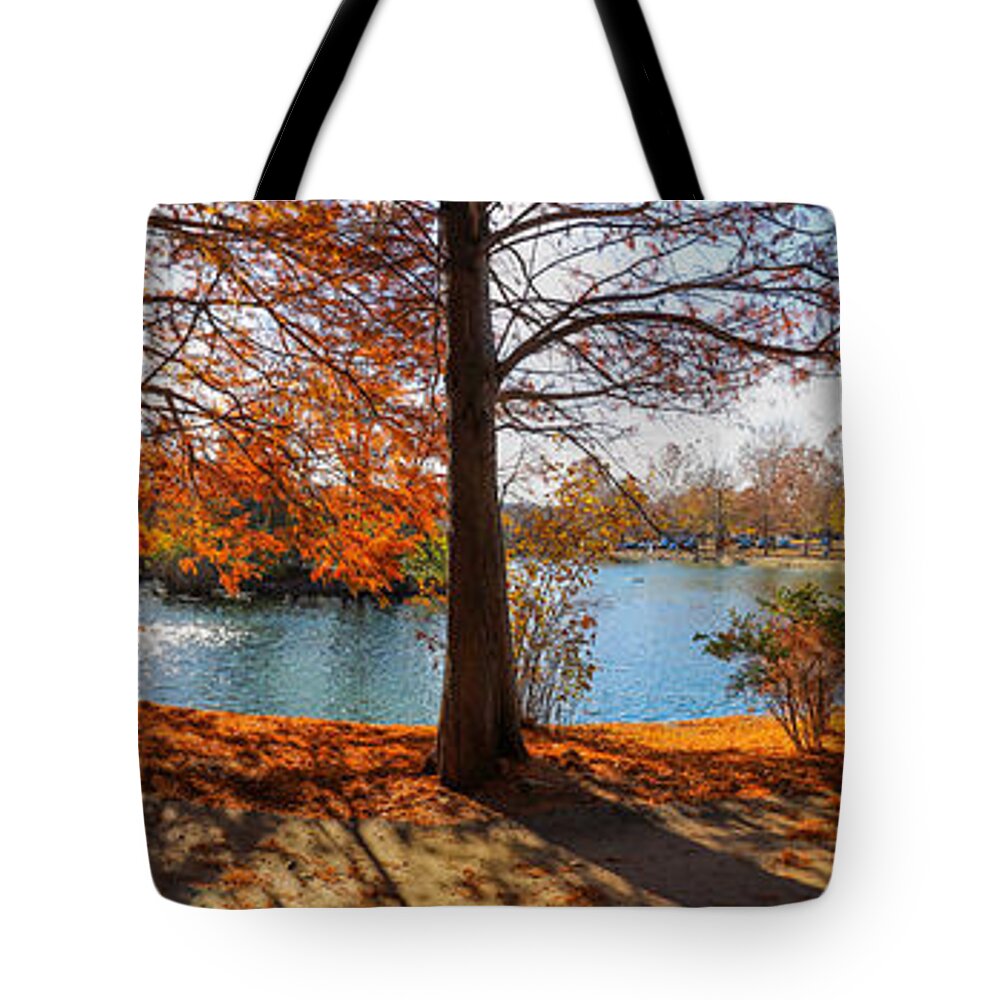 Autumn Tote Bag featuring the photograph A Gorgeous Autumn Day at Centennial Park by Marcus Jones