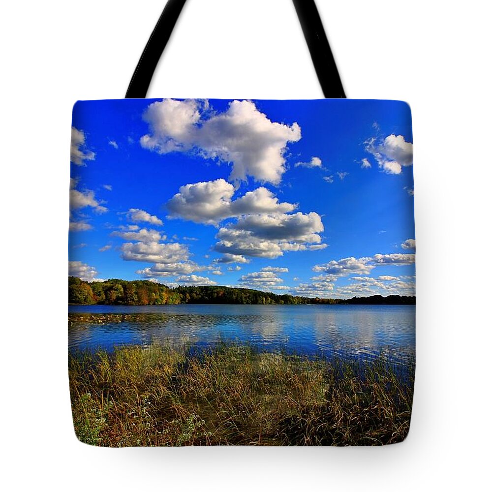 Landscape Tote Bag featuring the photograph A Hint of Fall by Mary Walchuck