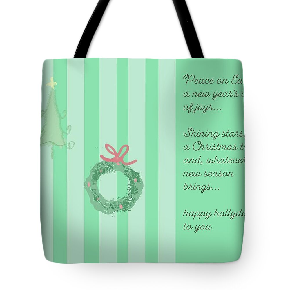 Holiday Tote Bag featuring the ceramic art A Holiday Poem by Ashley Rice