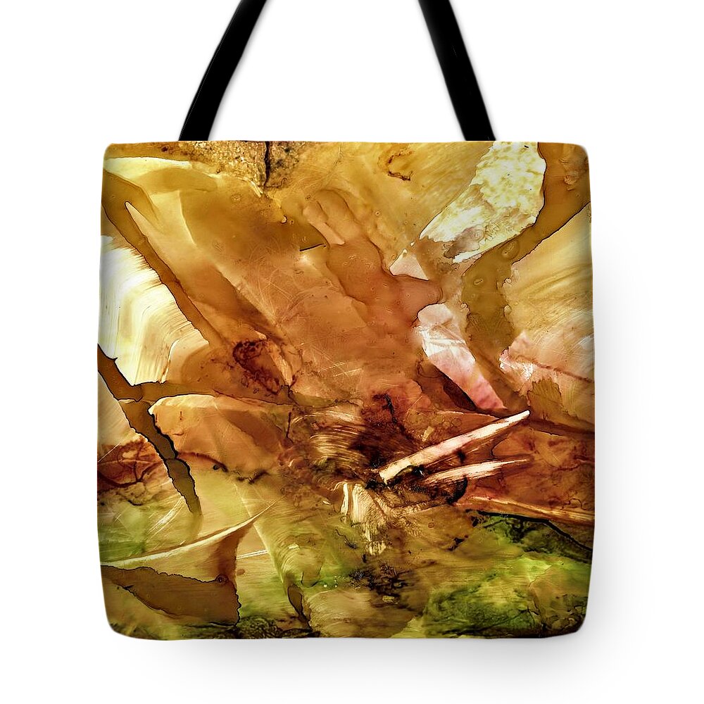 Alcohol Ink Tote Bag featuring the painting A little break in my day by Angela Marinari