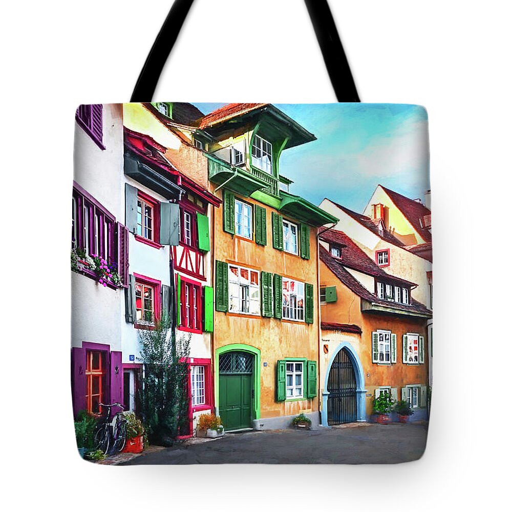 Basel Tote Bag featuring the photograph A Little Swiss Street by Carol Japp