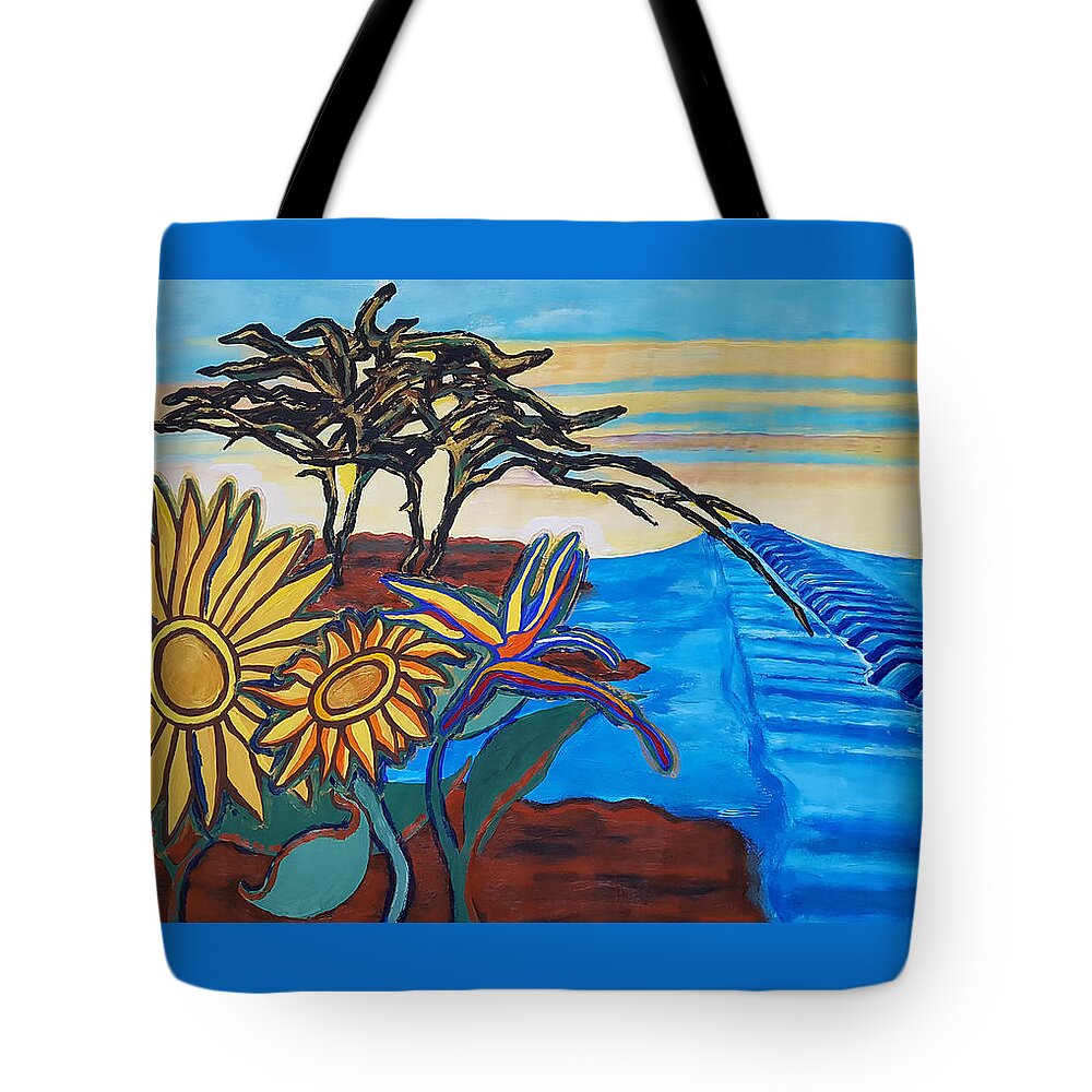 Bill Withers Tote Bag featuring the painting A Lovely Day by Rachel Natalie Rawlins