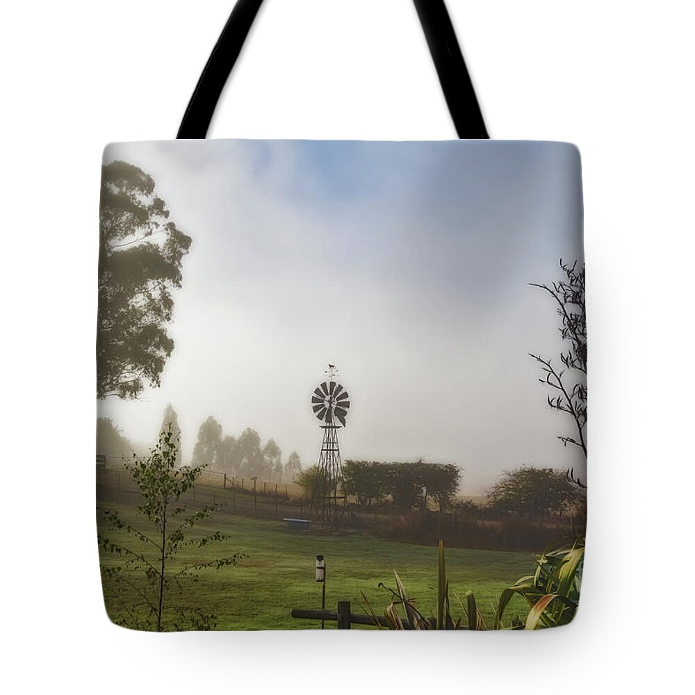 Westerway Tote Bag featuring the photograph A Misty Morning in Westerway 4 by Elaine Teague
