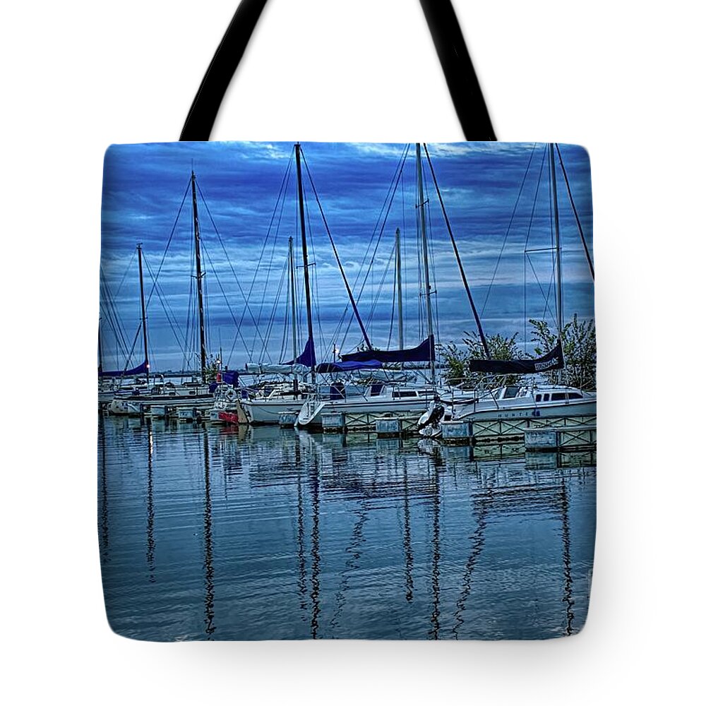 Landscape Tote Bag featuring the photograph A Morning In Blue by Diana Mary Sharpton