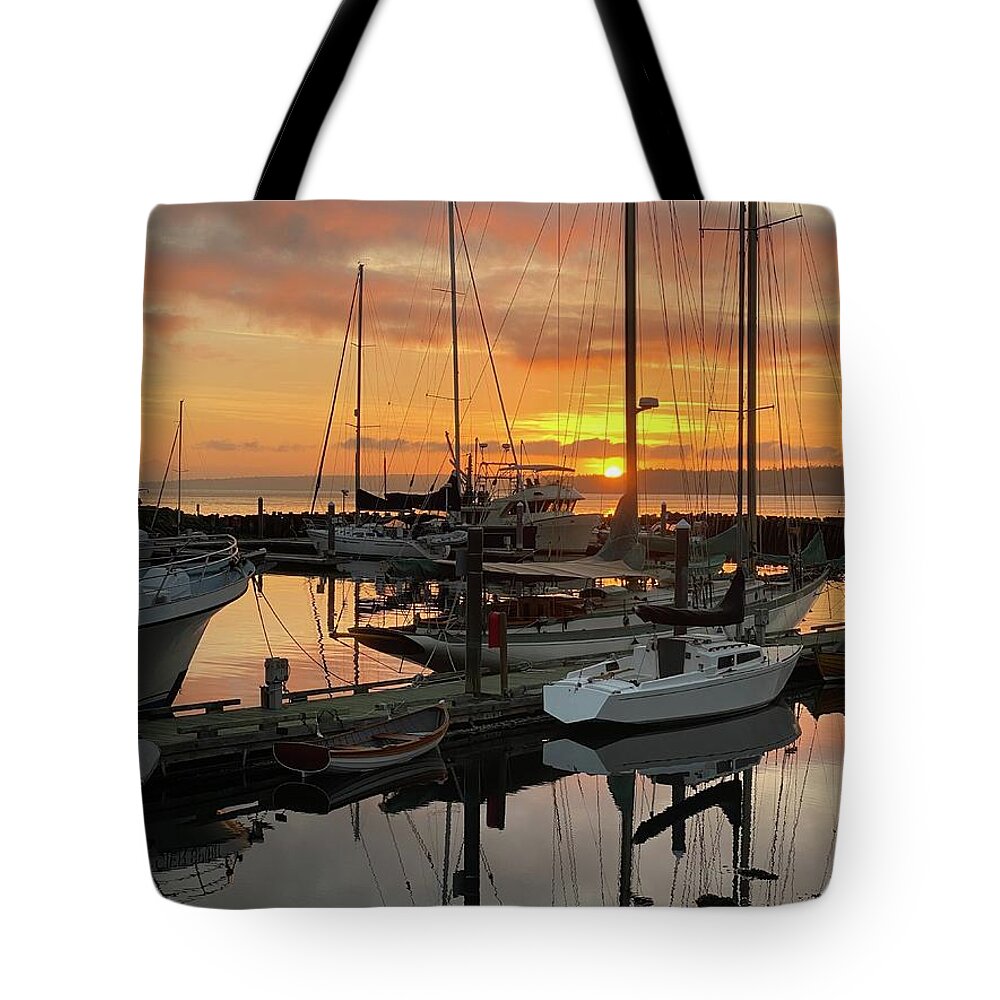 Sunrise Tote Bag featuring the photograph A New Day by Jerry Abbott