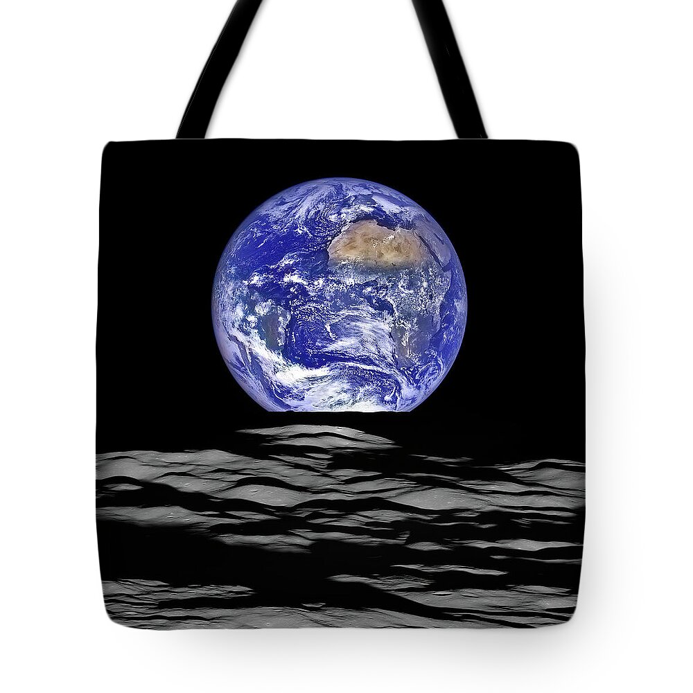 Nasa Tote Bag featuring the photograph A New Earthrise Image from NASA by Eric Glaser