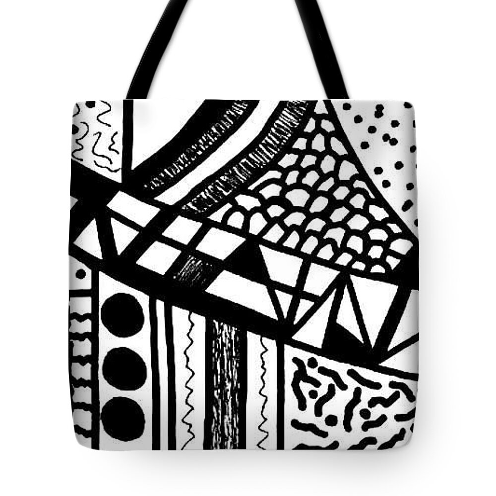 Original Drawing Tote Bag featuring the drawing A New Point Of View by Susan Schanerman