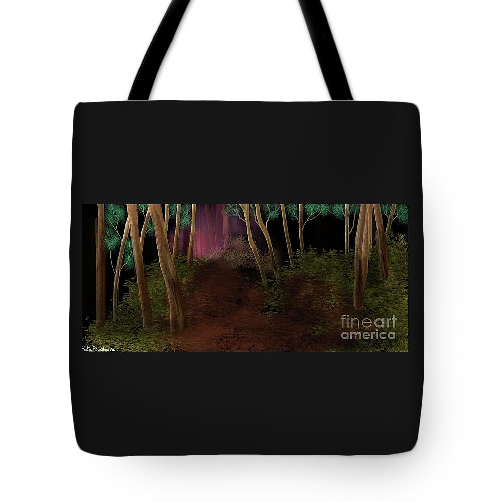 Forrest Tote Bag featuring the digital art A Night Tales by Julie Grimshaw