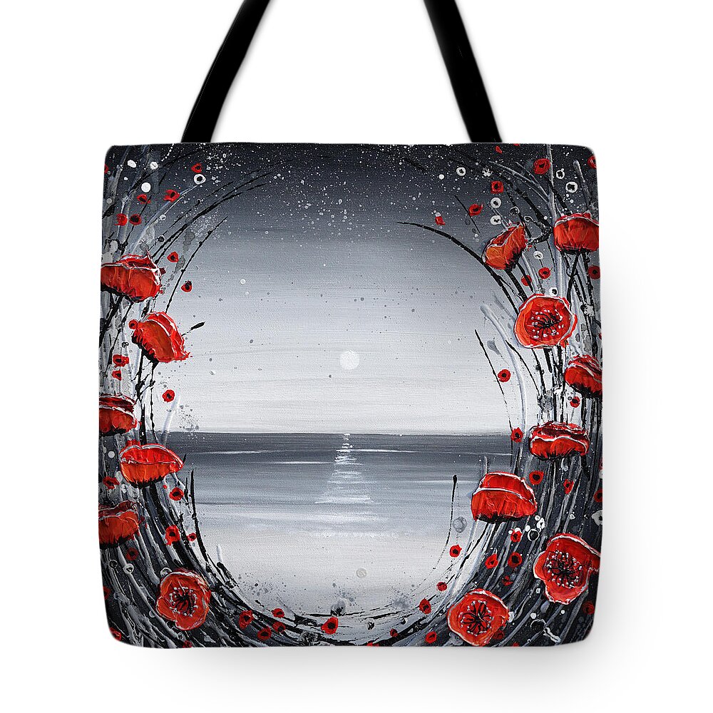 Redpoppies Tote Bag featuring the painting A piece of my Heart by Amanda Dagg